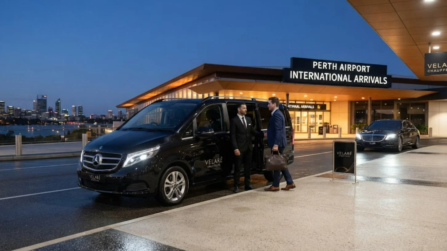 * **Alt Text:** Professional chauffeur helping a family board a luxury vehicle with an installed child safety seat at an airport terminal. * **Image Slug:** `luxury-airport-transfers-with-child-seats`