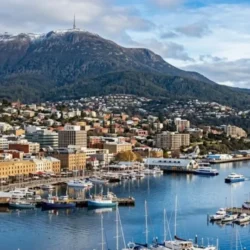 veiw of tasmania city , velare chauffeurs provide transfer services here .